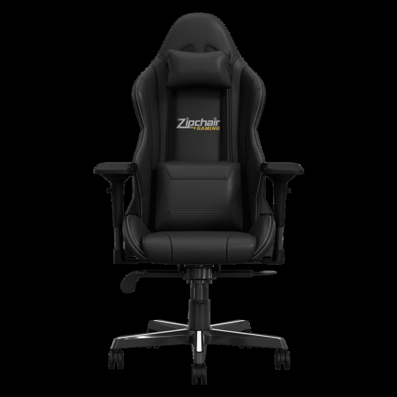 Matte Black Gaming Chair with White Piping and Custom Embroidered Logo