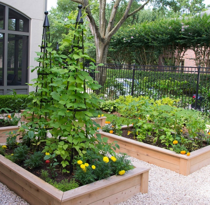 Matte Black Garden Obelisk Spherical Topper Raised Bed Base