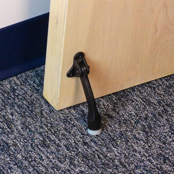 Matte Black Industrial Kick Down Door Holder Hardware