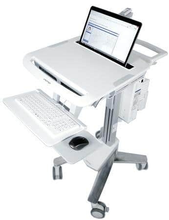 Medical Laptop Cart Integrated Power Housing Rear Handle Rolling