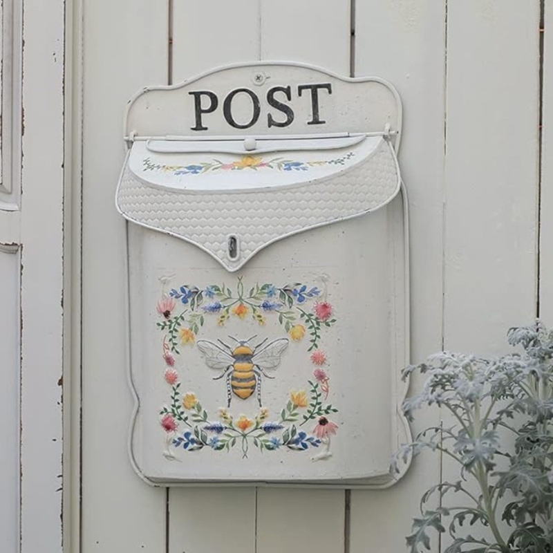Metal Mailbox Vintage For Outside Metal Decor Mailboxes Antique Style  Nostalgic Charm Home Door Garden Farmhouse House Decorations Flower Patter  Gre Wall Mount Mailbox