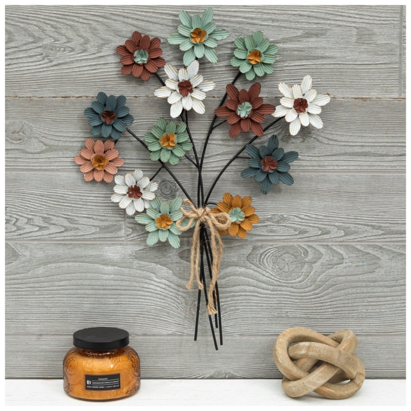 Metal Wall Art Corrugated Metal Texture Jute Twine Tie