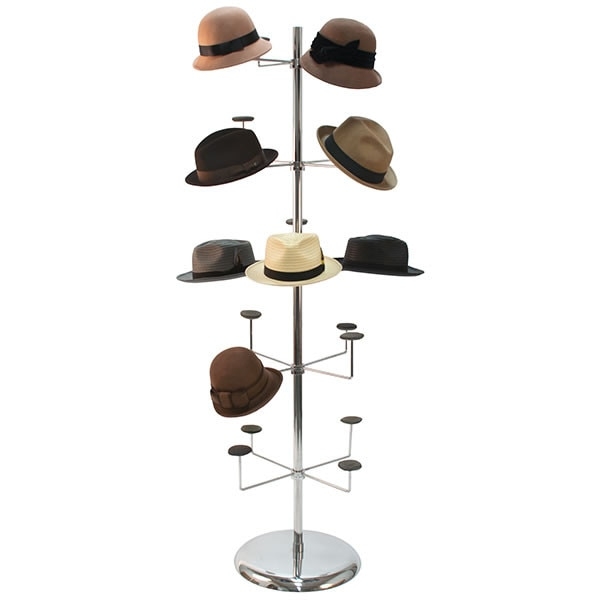 Millinery Rack Polished Chrome Tiered Retail Storage
