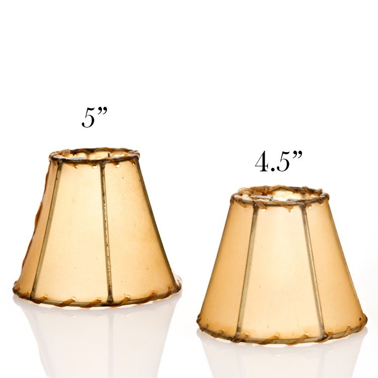 Mini Chandelier Shades Rustic Translucent Rawhide Whipstitch