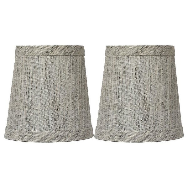 Mini Lamp Shades Heathered Gray Linen Tapered Pair