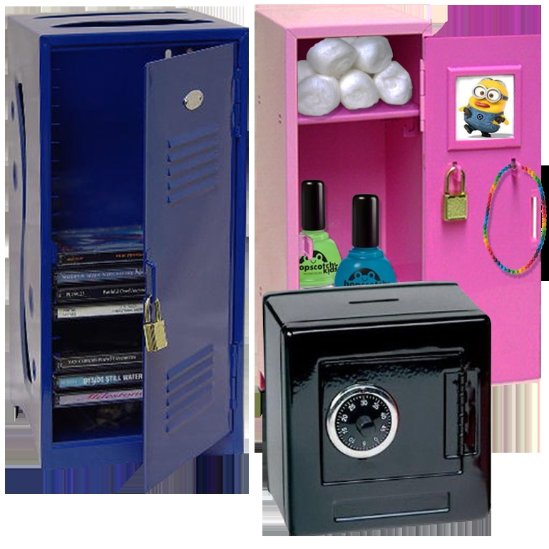 Miniature Lockers with Coin Slot and Miniature Padlock