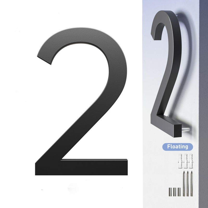 Minimalist House Signage 7 Inch Floating Metal 3D Shadow