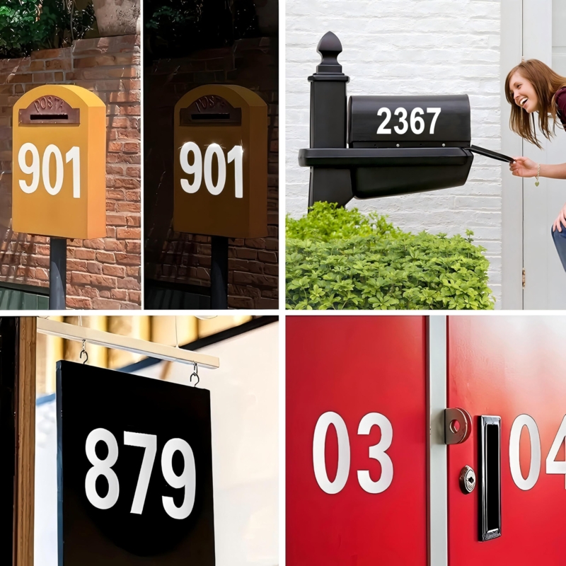 Minimalist Self-Adhesive House Numbers: Large-Format, High-Contrast Vinyl