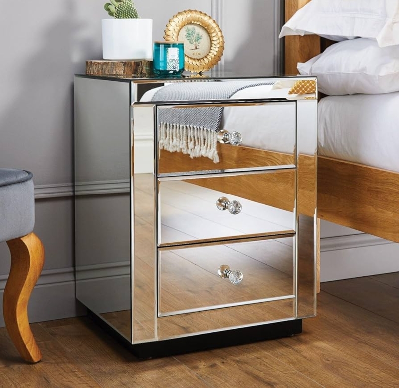 Mirrored Bedside Table