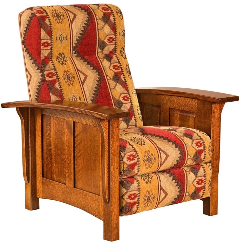 Mission Recliner Southwestern Geometric Pattern Paneled Sides
