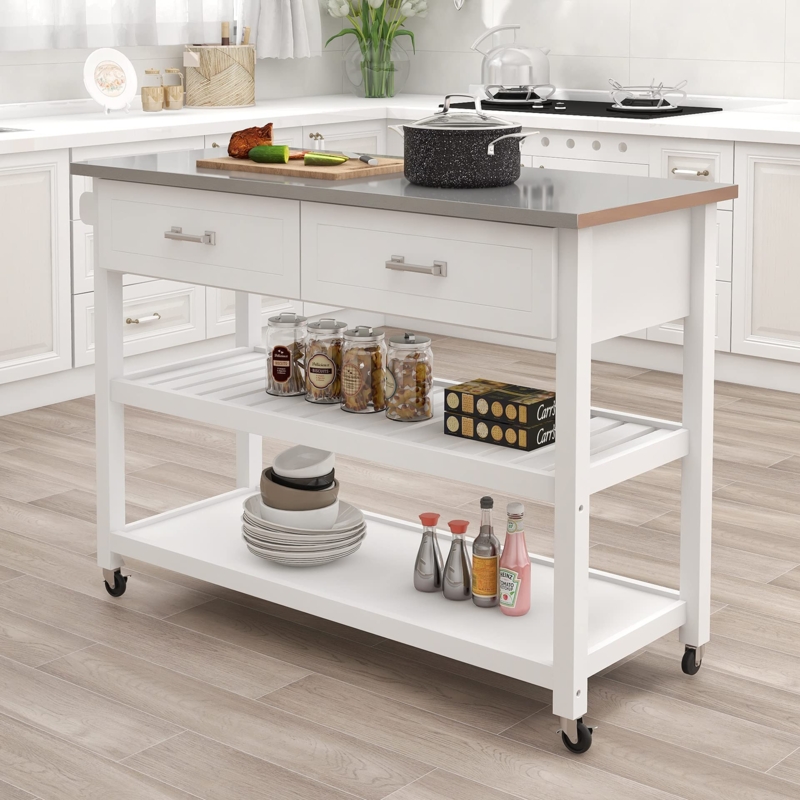 Kitchen Island With Stainless Steel Top