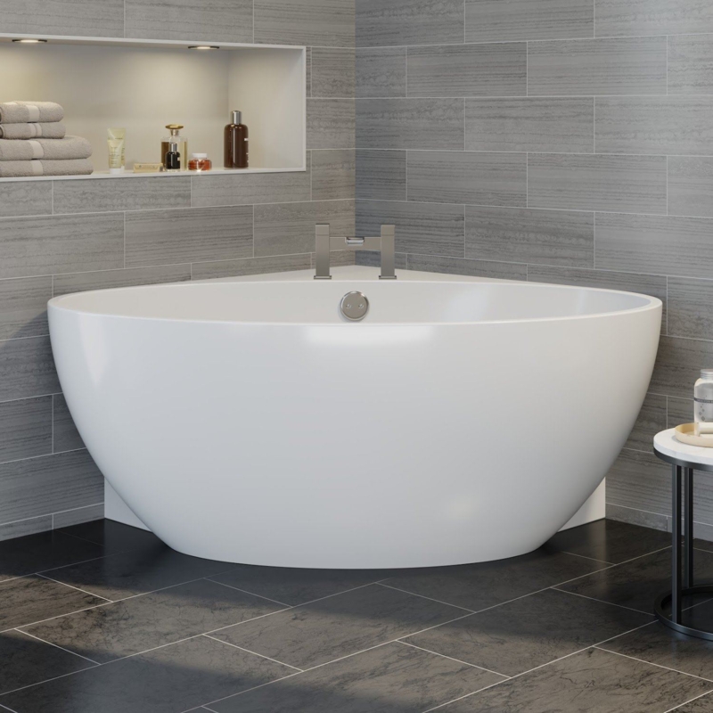 Modern Designer Corner Freestanding Bath Acrylic Bathtub 1510mm Built-In  Waste | eBay UK