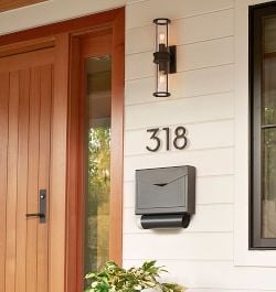 Modern Farmhouse Exterior Hardware Set: Matte Black Sconce & Mailbox