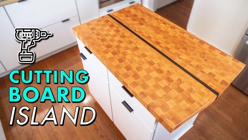 Modern Farmhouse Island with Chunky End Grain Wood Top