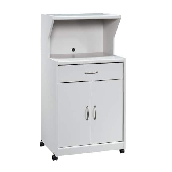 Modern Grey Kitchen Cart including Cord Management Cutout