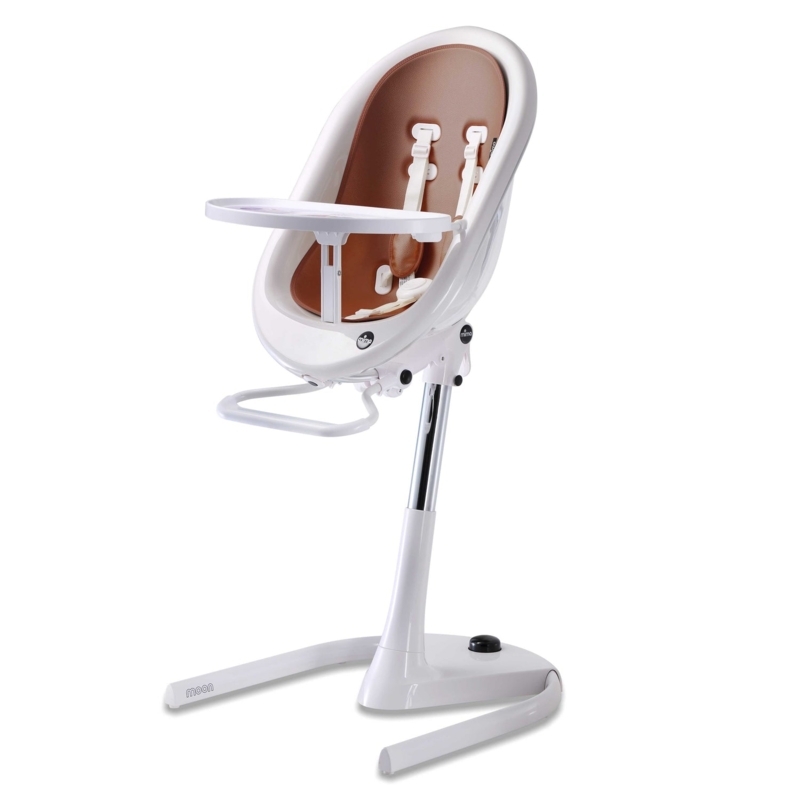 Modern High Chair White Camel Egg-Shaped Chrome Base