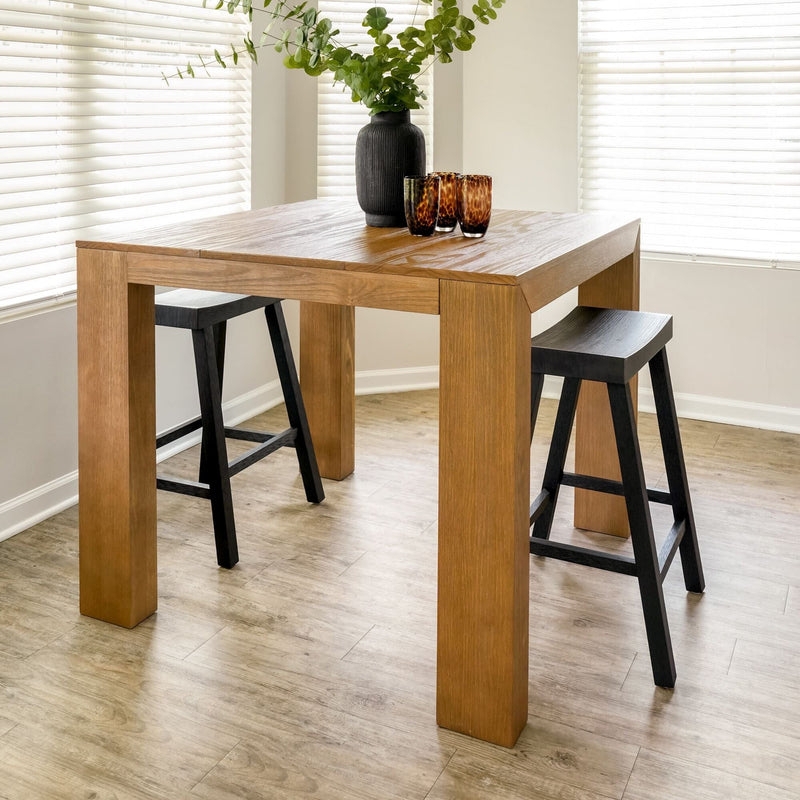 Modern Saddle Stool Set Thick Square Legs Backless Design