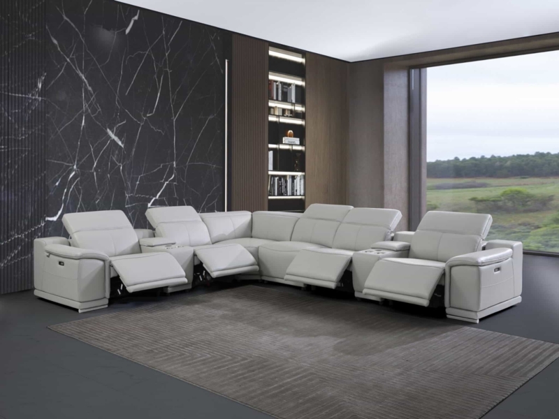Modular Reclining Sectional with Integrated Consoles