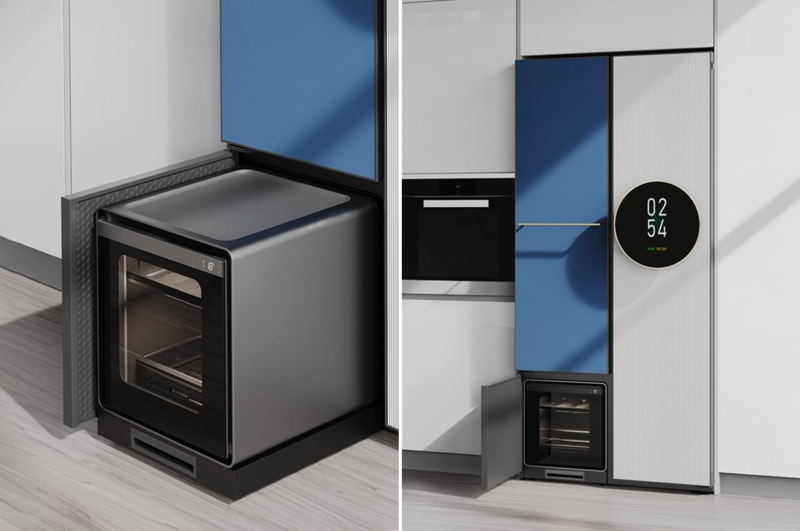 Modular Refrigerator with Pull-Out Module and Digital Display