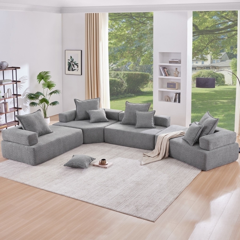 Modular Sectional Sofa U Shaped Low Profile Oversized