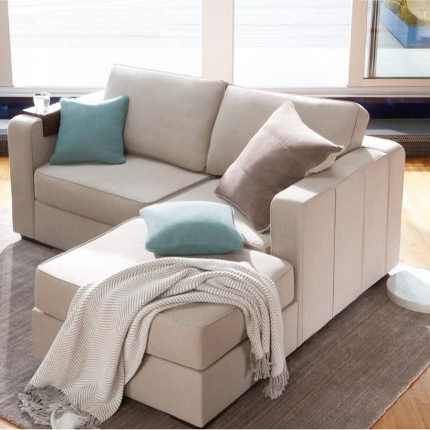 Modular Sectional with Integrated Armrest Tray and Chaise
