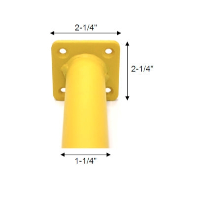 Monkey Bar Rung Bright Yellow Square Mounting Plate Metal Playground Rungs