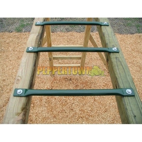 Monkey Bar Rungs Hunter Green Bolt-On Mounting Rustic Wood Integration