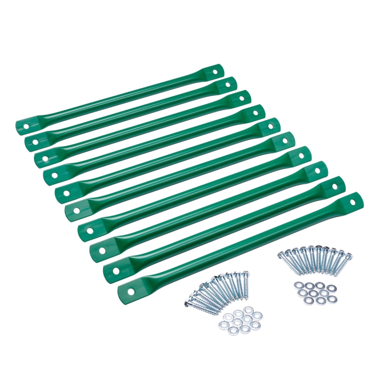 Monkey Bar Set 10-Pack Forest Green Flattened Ends Heavy Duty Monkey Bars