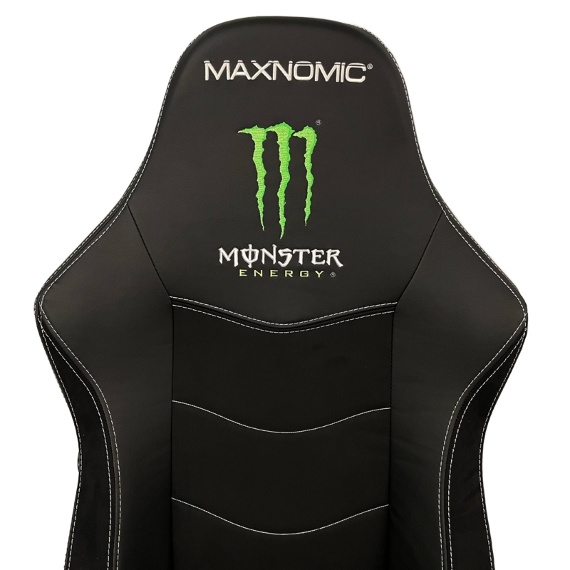 Monster Energy Branded Gaming Chair with White Double Stitching