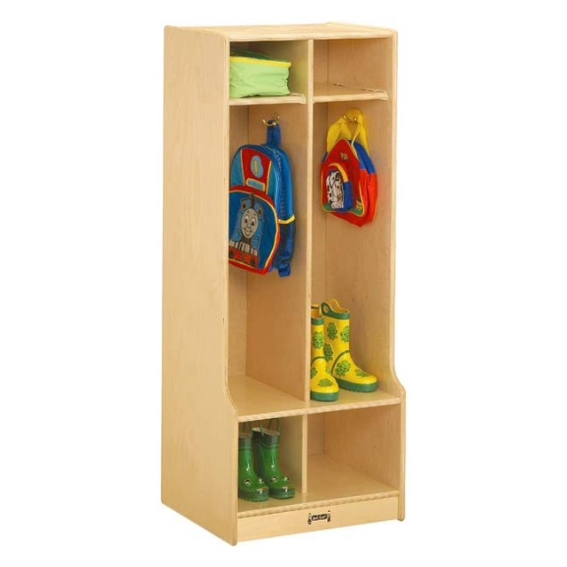 Mudroom Locker with Curved Sides in Natural Birch, Entryway Storage