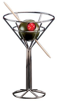 Novelty Lamp: Polished Wireframe with Plastic Olive and Toothpick Accent.