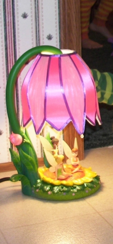 Novelty Lamp: Vibrant Hot Pink Flower Petal Shade on Botanical Stem