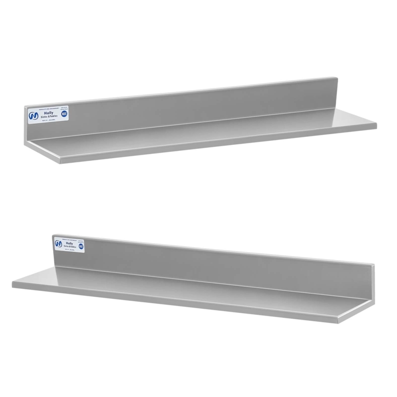 NSF Certified Stainless Steel Floating Shelf, Heavy Duty Design