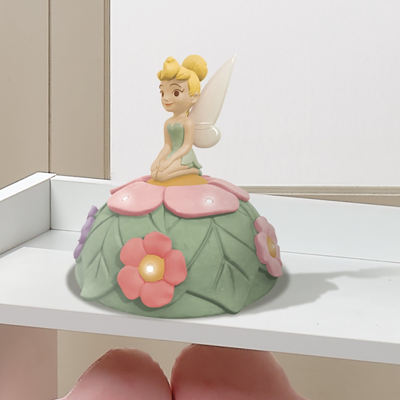 Nursery Lamp: Sculpted Floral Base with Soft Glow Integrated LED