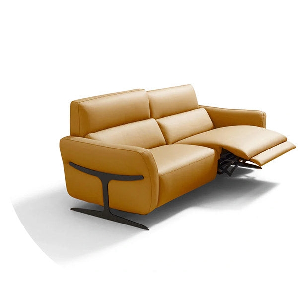 Ochre Yellow Reclining Sofa on Sculptural Metal Legs