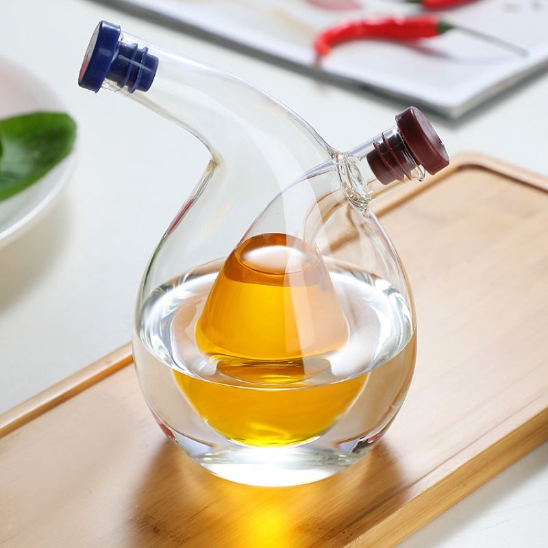Oil Vinegar Cruet Teardrop Inner, Nested Glass Scientific Kitchen Decor