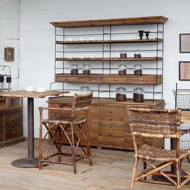 Old Pine Farmhouse DOUBLE Bakers Rack | Antique Farmhouse