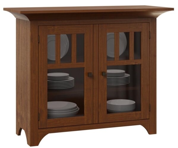 Old World Mission Curio Cabinet with Slatted Door Mullions