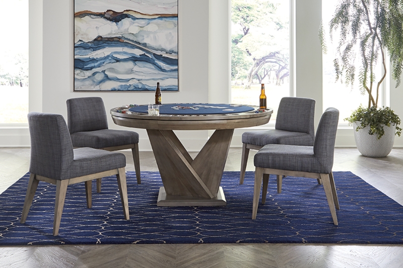 Origami Pedestal Game Table with Reversible Gaming Surface