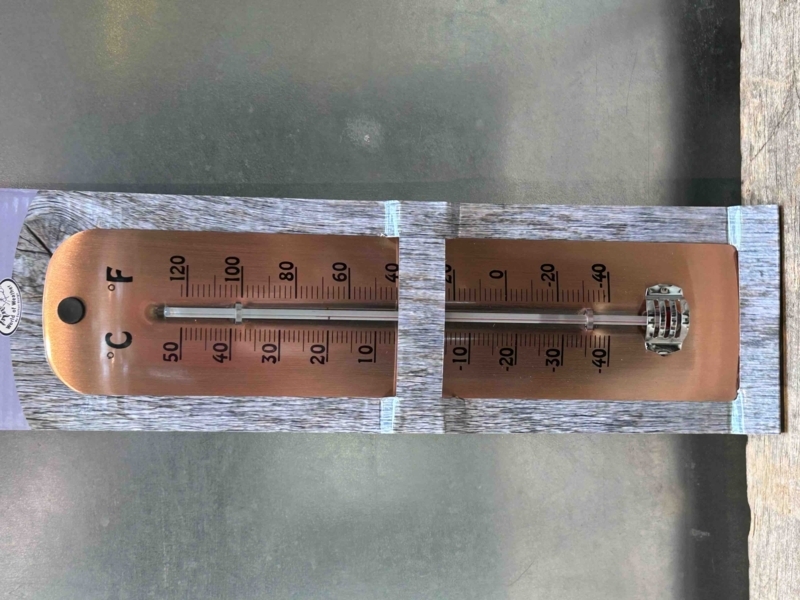 Outdoor Copper Thermometer Polished Finish Industrial Patio Decor