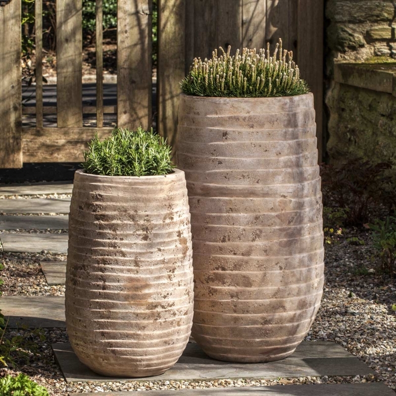 Outdoor Planters Weathered Terracotta Tall Graduated Heights