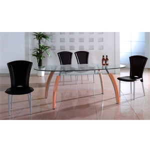 Oval Dining Table Double Tier Glass Frosted Shelf Mixed Material Base