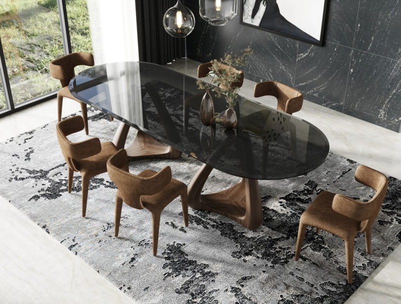 Glass Oval Dining Table