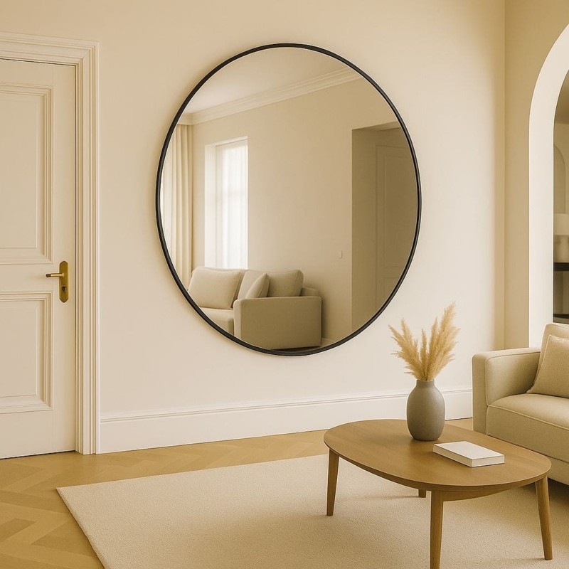 Oversized Wall Mirror, 150cm Diameter with Ultra Slim Profile Rim