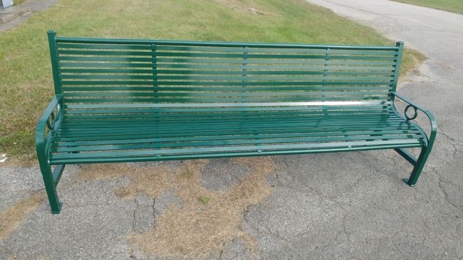Park Bench Eight Foot Length Horizontal Slats Forest Green Heavy Duty