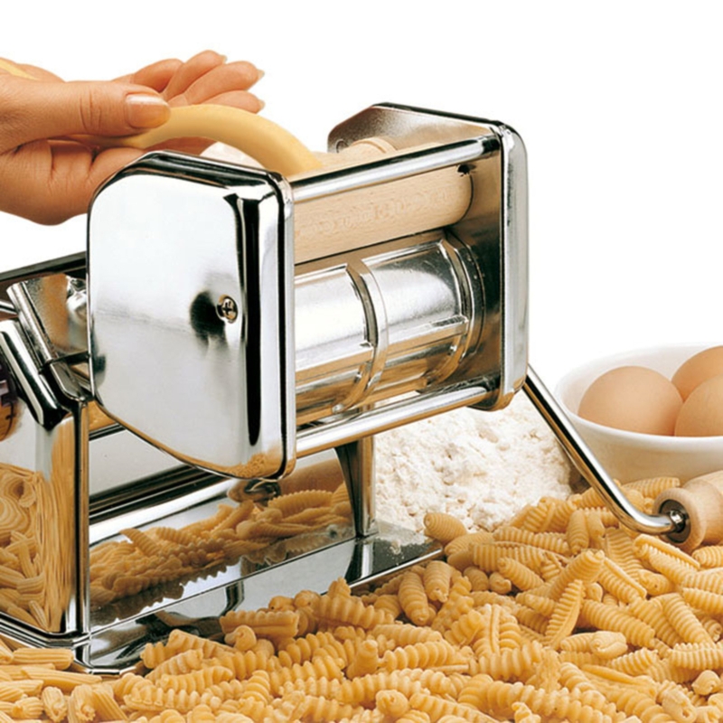 Pasta Machine Attachment Gnocchi Maker Wooden Rollers Manual Crank