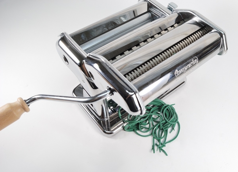 Pasta Machine Manual Clay Roller Polished Chrome Wooden Grip Industrial