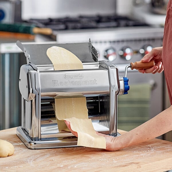 Pasta Machine Wide Rollers Stainless Steel Sturdy Pedestal Base