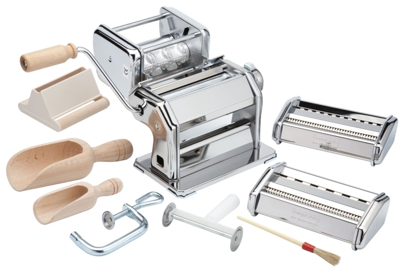 Pasta Maker Deluxe 11 Piece Set Polished Chrome Italian Pasta Machine