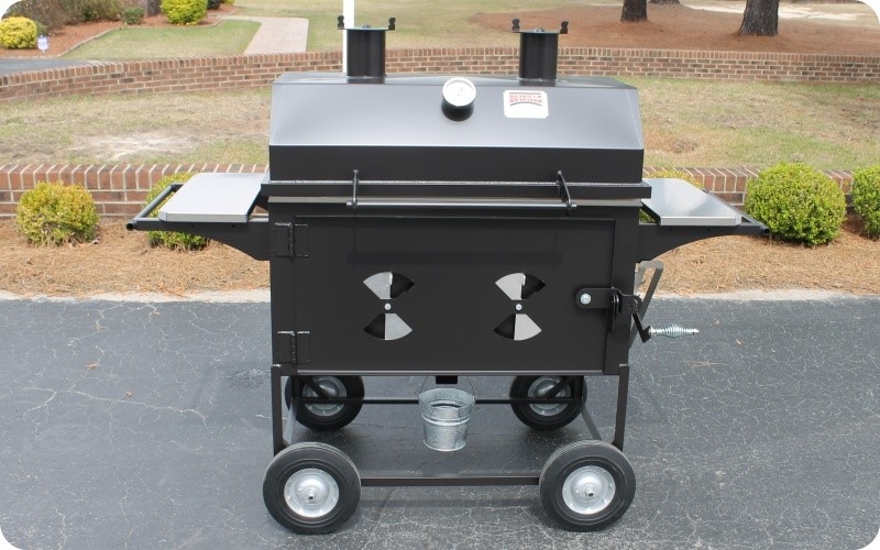 Patio Grill with Dual Chimneys, Butterfly Vents, and Ash Bucket